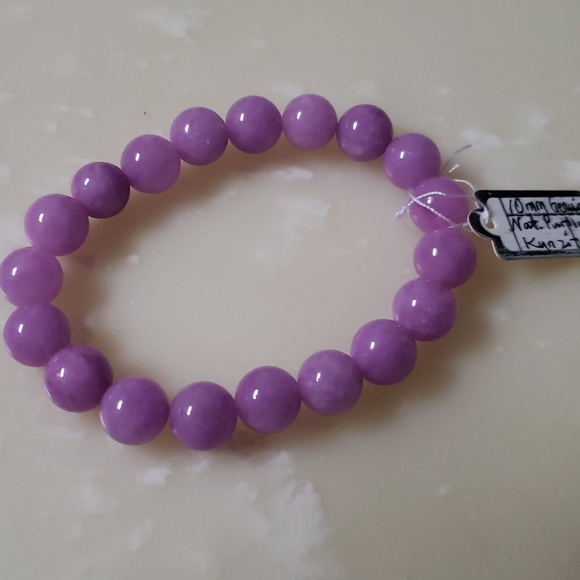 Natural Purple Pink Kunzite  crystal 10mm bracelet. - Picture 1 of 4